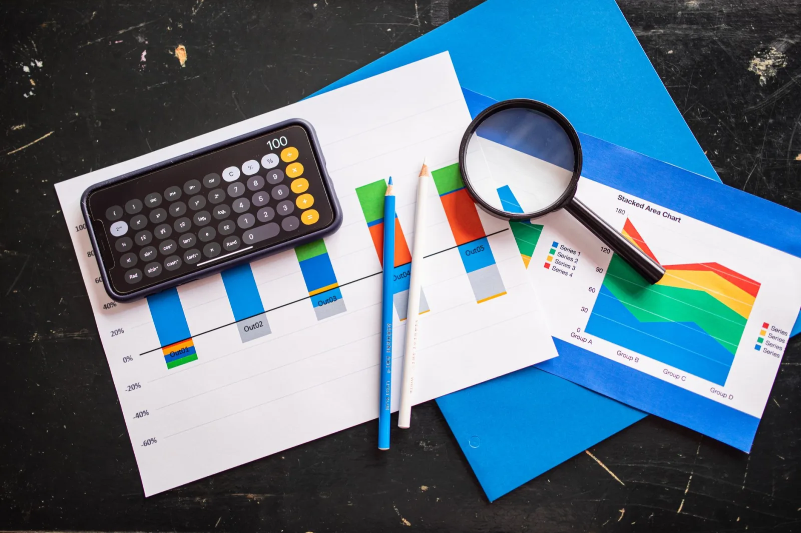 Data-driven attribution models explained: interconnected marketing touchpoints flowing through a conversion funnel, with machine learning algorithms calculating channel contribution