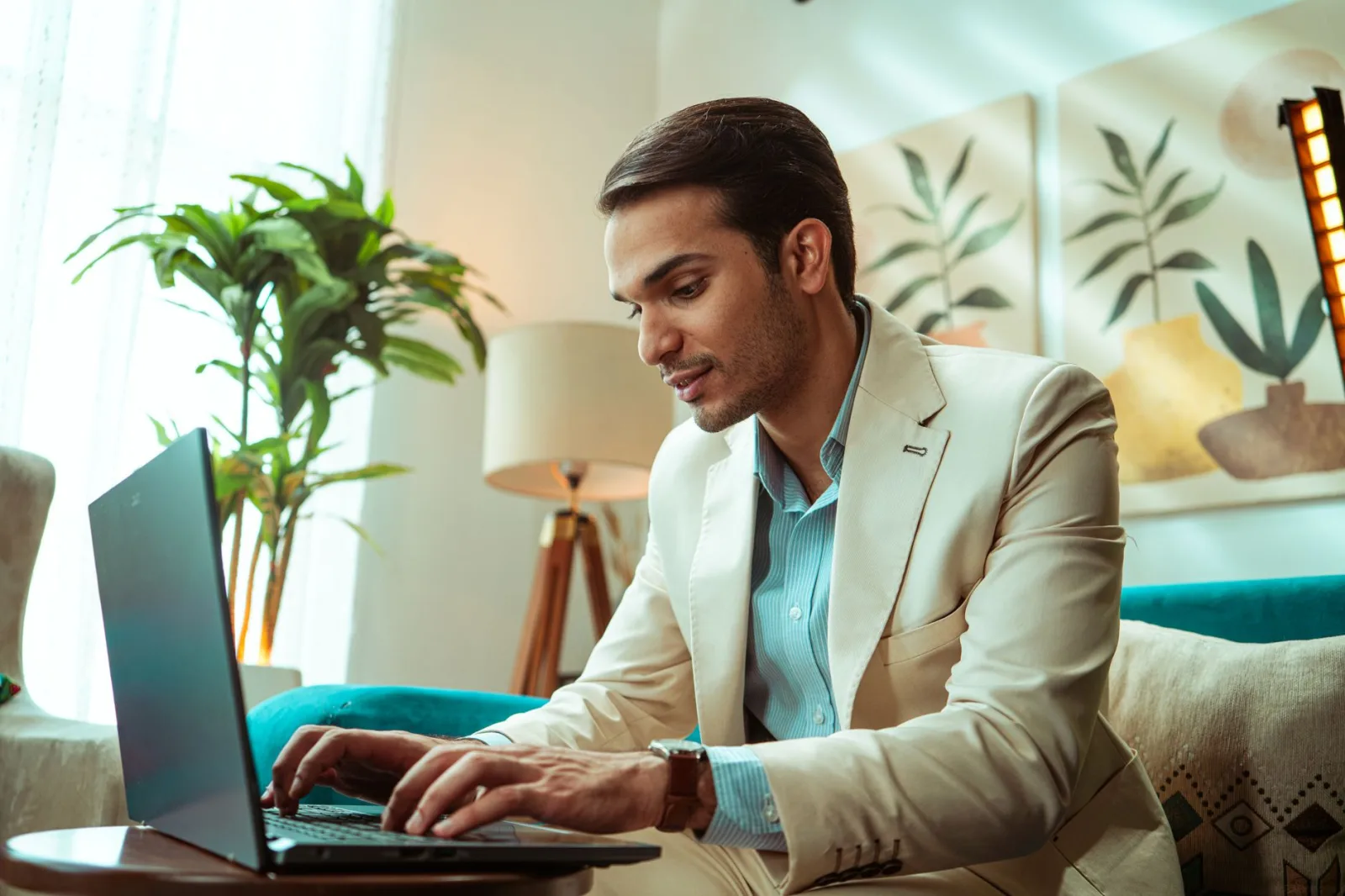 Professional guide showing how to land first freelance client from Bajaur, featuring laptop with freelance platforms and growth strategy visualization