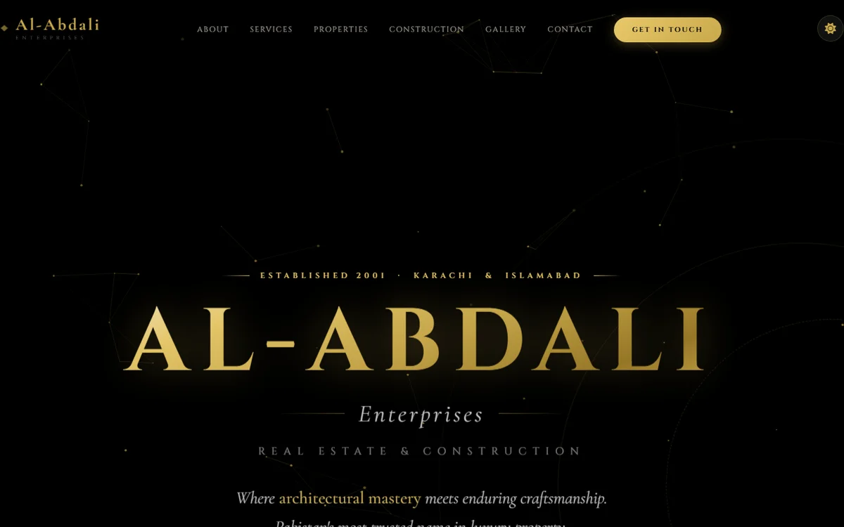 Al-Abdali Enterprises Luxury Real Estate Website Pakistan — ithouse.tech Web Development