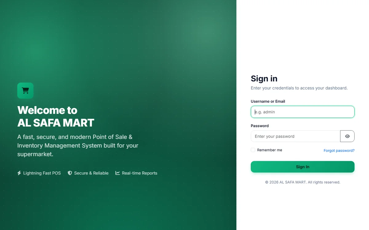 Al Safa Mart Custom POS Inventory System — ithouse.tech Software Development
